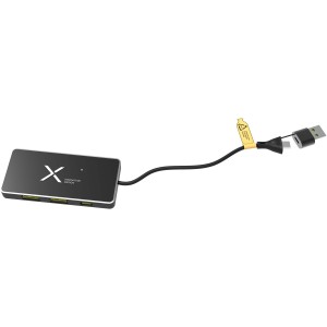 SCX H20 8-in-1 USB eloszt dupla bemenettel s 6 port, fekete (powerbank)